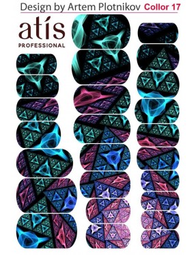 Пленки для дизайна ногтей Atis Abstraсtion 9 (25шт/1лист)