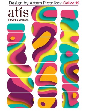 Пленки для дизайна ногтей Atis Abstraсtion 10 (25шт/1лист)