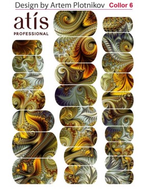 Пленки для дизайна ногтей Atis Abstraсtion 1 (25шт/1лист)