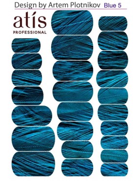 Пленки для дизайна ногтей Atis Blue 5 (25шт/1лист)