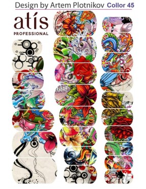 Пленки для дизайна ногтей Atis Creative 1 (25шт/1лист)