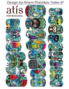 Пленки для дизайна ногтей Atis Creative 3 (25шт/1лист)
