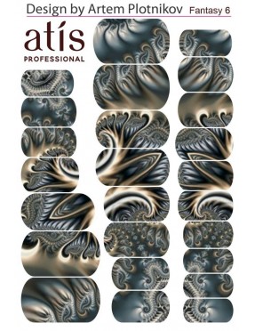 Пленки для дизайна ногтей Atis Fantasy 6 (25 шт/1лист)