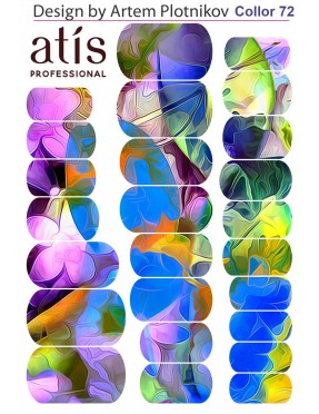 Пленки для дизайна ногтей Atis Flower 5 (25шт/1лист)