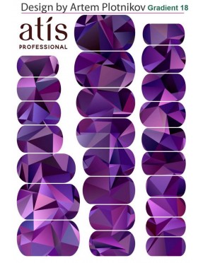 Пленки для дизайна ногтей Atis Gradient 18 (25 шт/1лист)