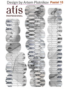 Пленки для дизайна ногтей Atis Pastel 15 (25шт/1лист)