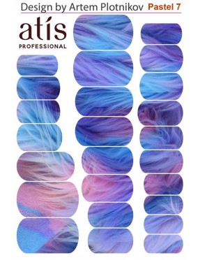 Пленки для дизайна ногтей Atis Pastel 7 (25шт/1лист)