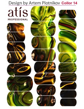 Пленки для дизайна ногтей Atis Textures 1 (25шт/1лист)
